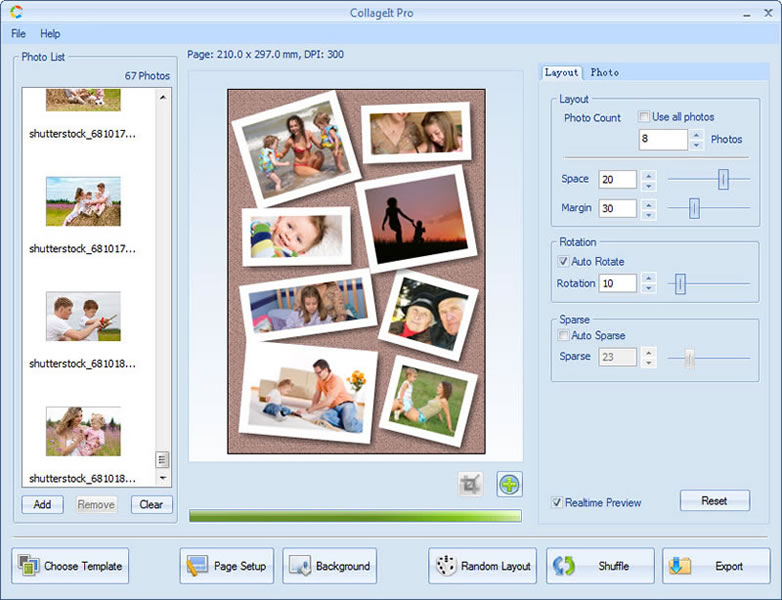 CollageIt is a collage maker for creating photo collage automatically.